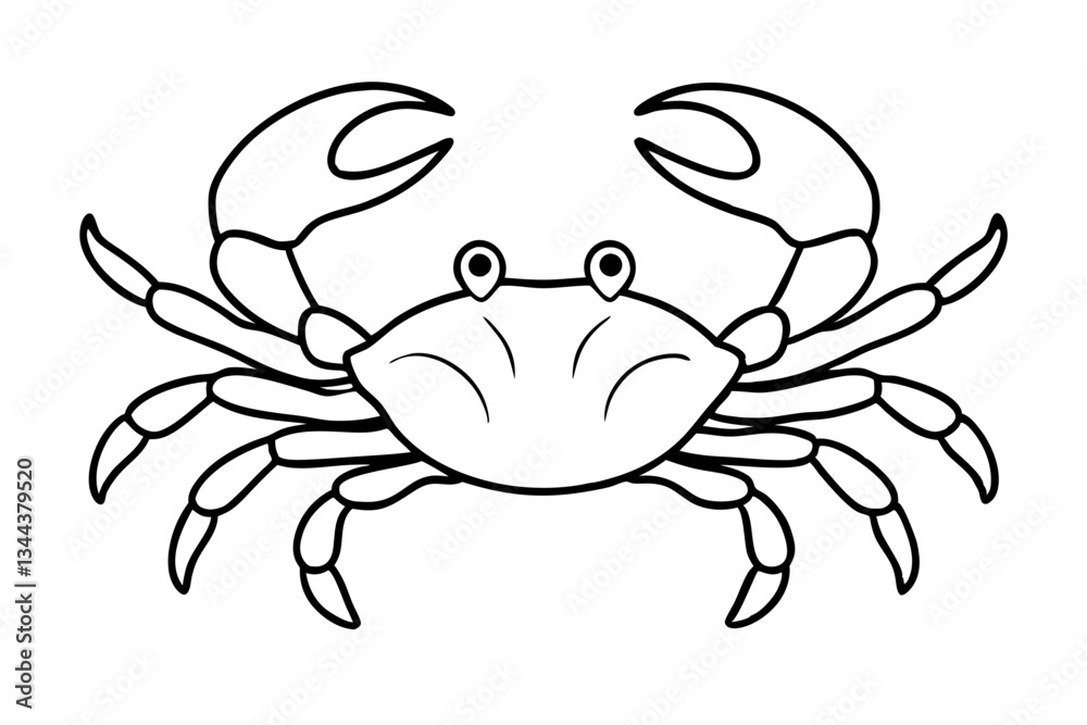 Fototapeta premium crab line art silhouette vector illustration