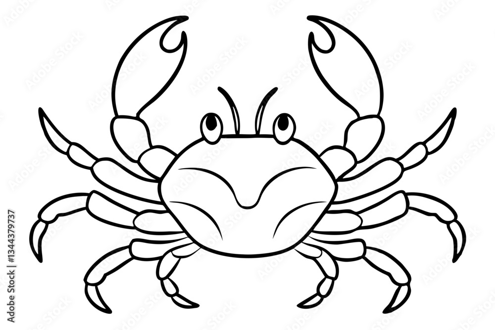 Fototapeta premium crab line art silhouette vector illustration