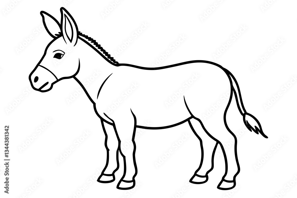 donkey line art silhouette vector illustration donkey line art silhouette vector illustration