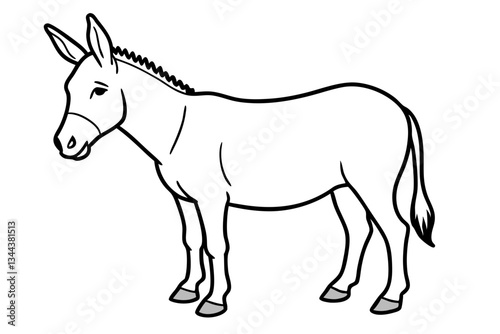 donkey line art silhouette vector illustration