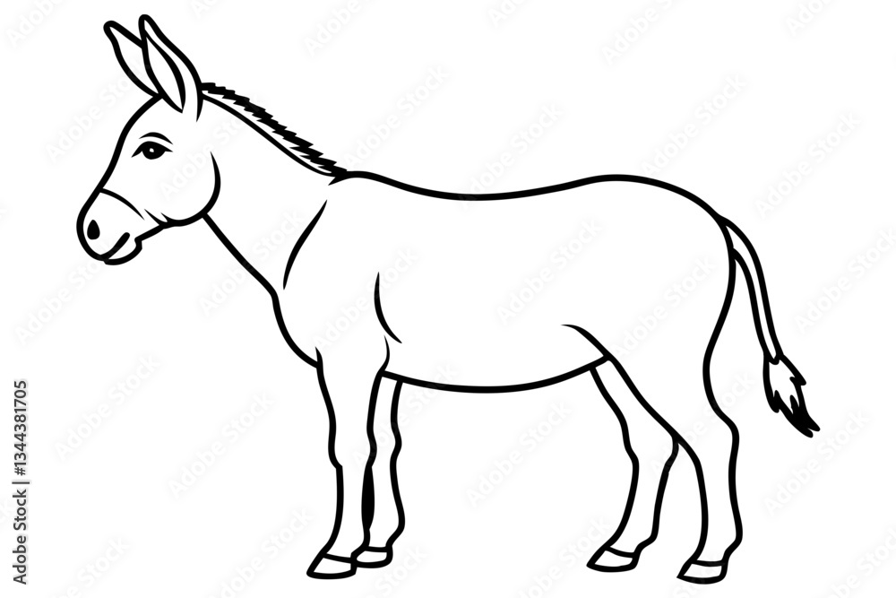 donkey line art silhouette vector illustration donkey line art silhouette vector illustration