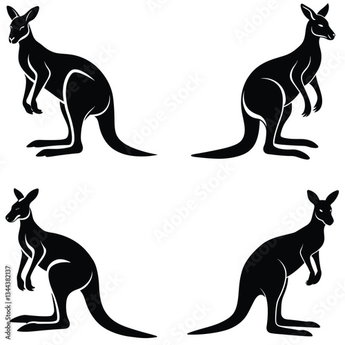 Cangaroo silhouette vector illustration on white background