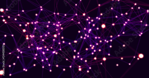 3D rendering. Abstract background with connecting dots and lines. Network connection structure. Plexus weave effect.