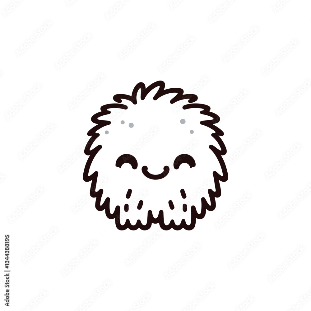 Fototapeta premium kawaii yeti snowby silhouette vector