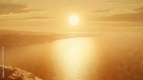 Wallpaper Mural Golden Sunset Over Coastal Cliffs Torontodigital.ca