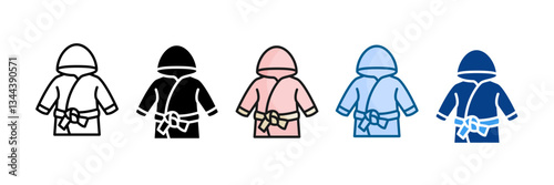 Bathrobe Icon Set Multiple Style Collection