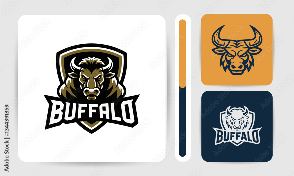 Naklejka premium Fierce Red Bull Head Emblem for Branding