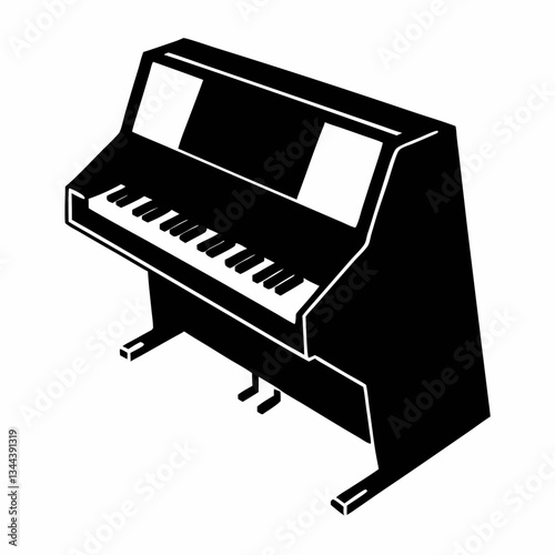 Grand piano vector illustration with classic black and white keys