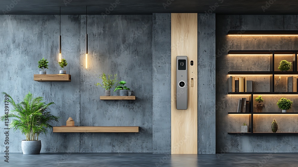 Modern entryway with smart home tech