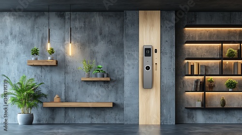 Obraz na płótnie Modern entryway with smart home tech w salonie