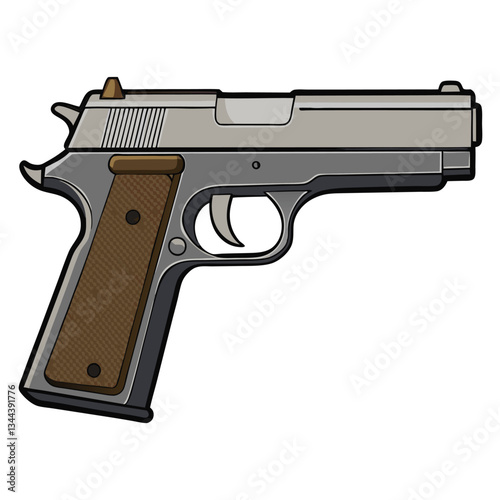 Browning Hi-Power gun , police weapon vector design, military vector design illustration.