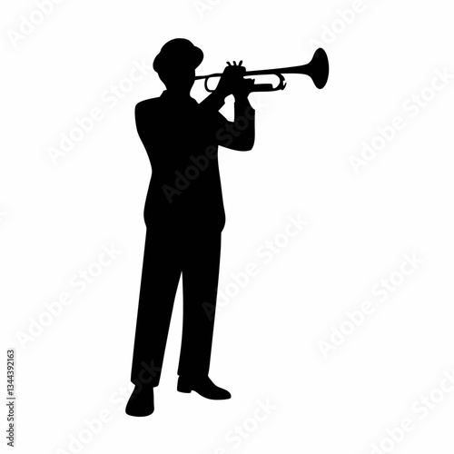 Silhouette of a man playing the saxophone at a jazz concert