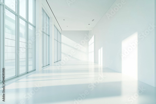Bright white interior of a museum room.