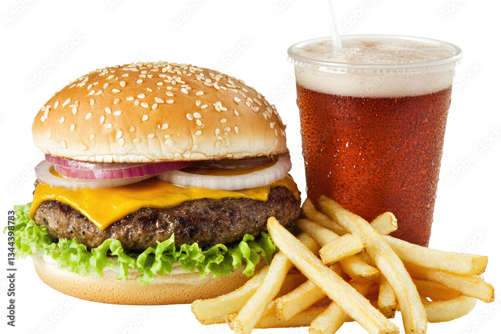 Fast Food Delight on transparent background