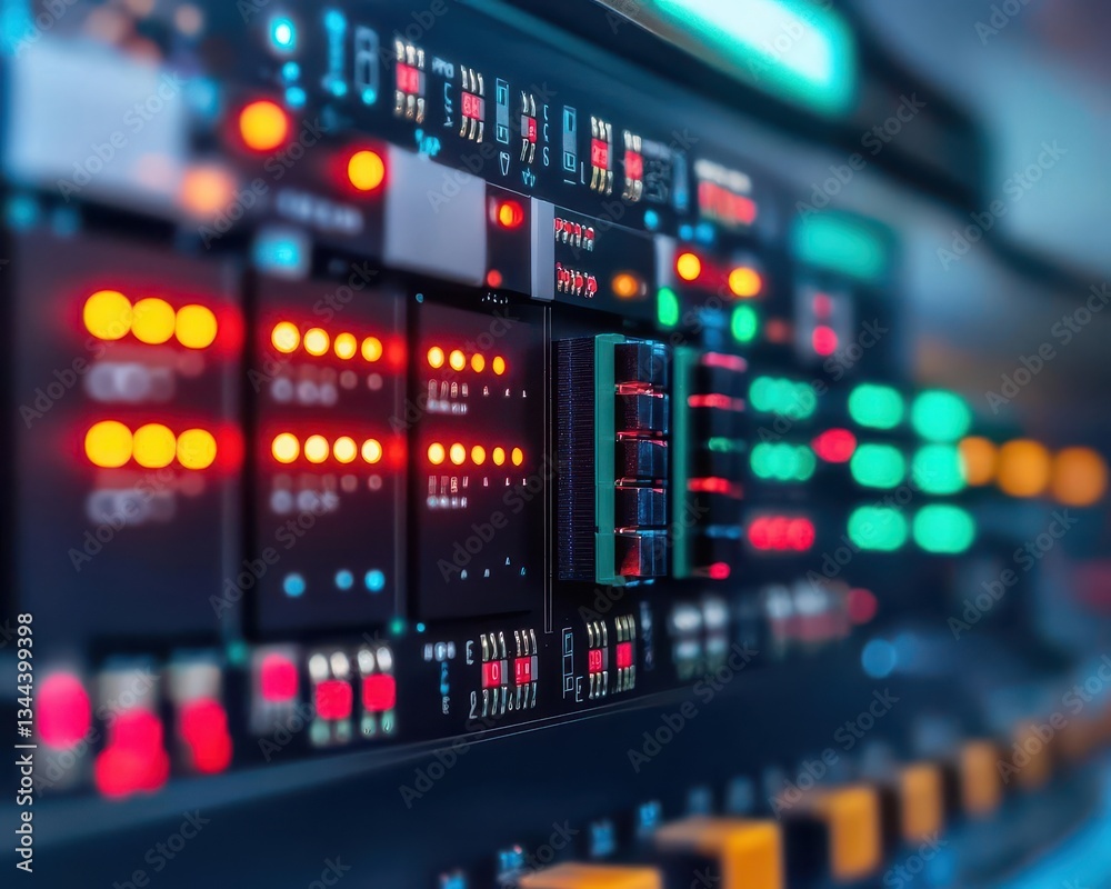 Naklejka premium Closeup of the quantum annealing control system, optimizing solutions for complex problems