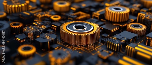 Abstract Gear Mechanism: A Digital Artwork