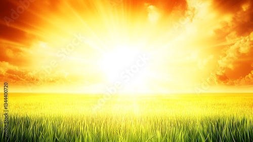 Sunrise over field. Serenity, peace. Nature, travel