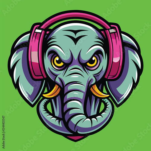 Wallpaper Mural a fierce elephant wearing headphones in bol  Torontodigital.ca