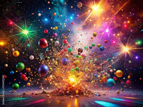 Surreal Anniversary Celebration: Particle Explosion Background