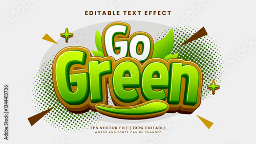 Go green 3d editable text effect eco style