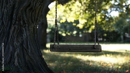 Empty Swing Set in Sunny Park