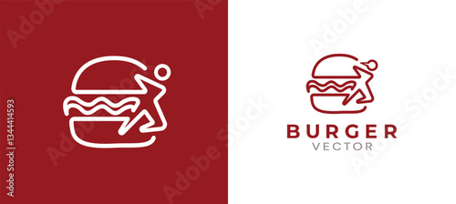 Burger house vector logo design 