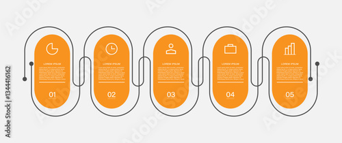 Abstract vector infographics design templates with 5 steps and icons