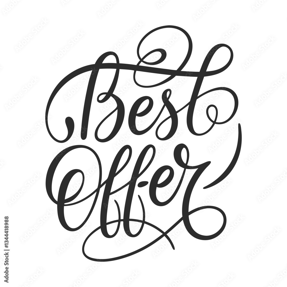 Best Offer Handwritten Calligraphy with Floral Elements Best Offer Handwritten Calligraphy with Floral Elements