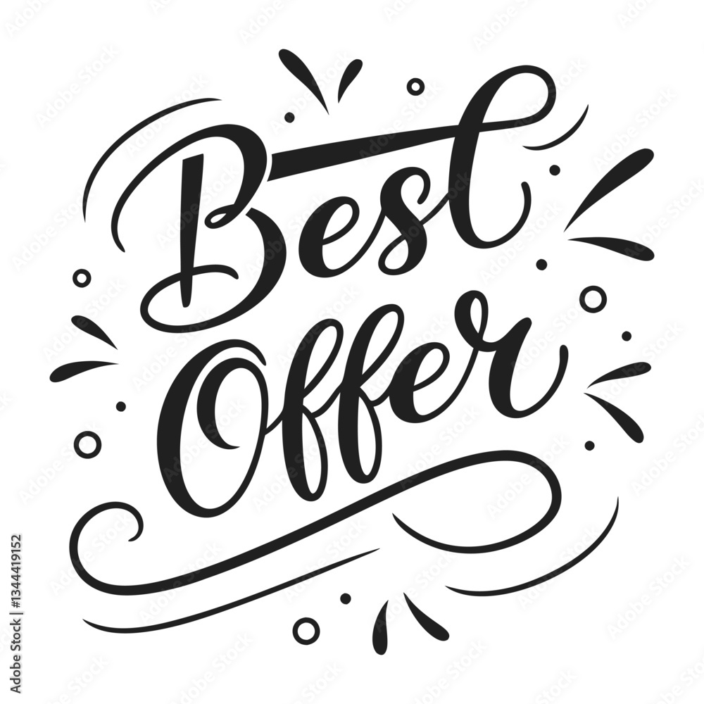 Best Offer Handwritten Calligraphy with Floral Elements Best Offer Handwritten Calligraphy with Floral Elements