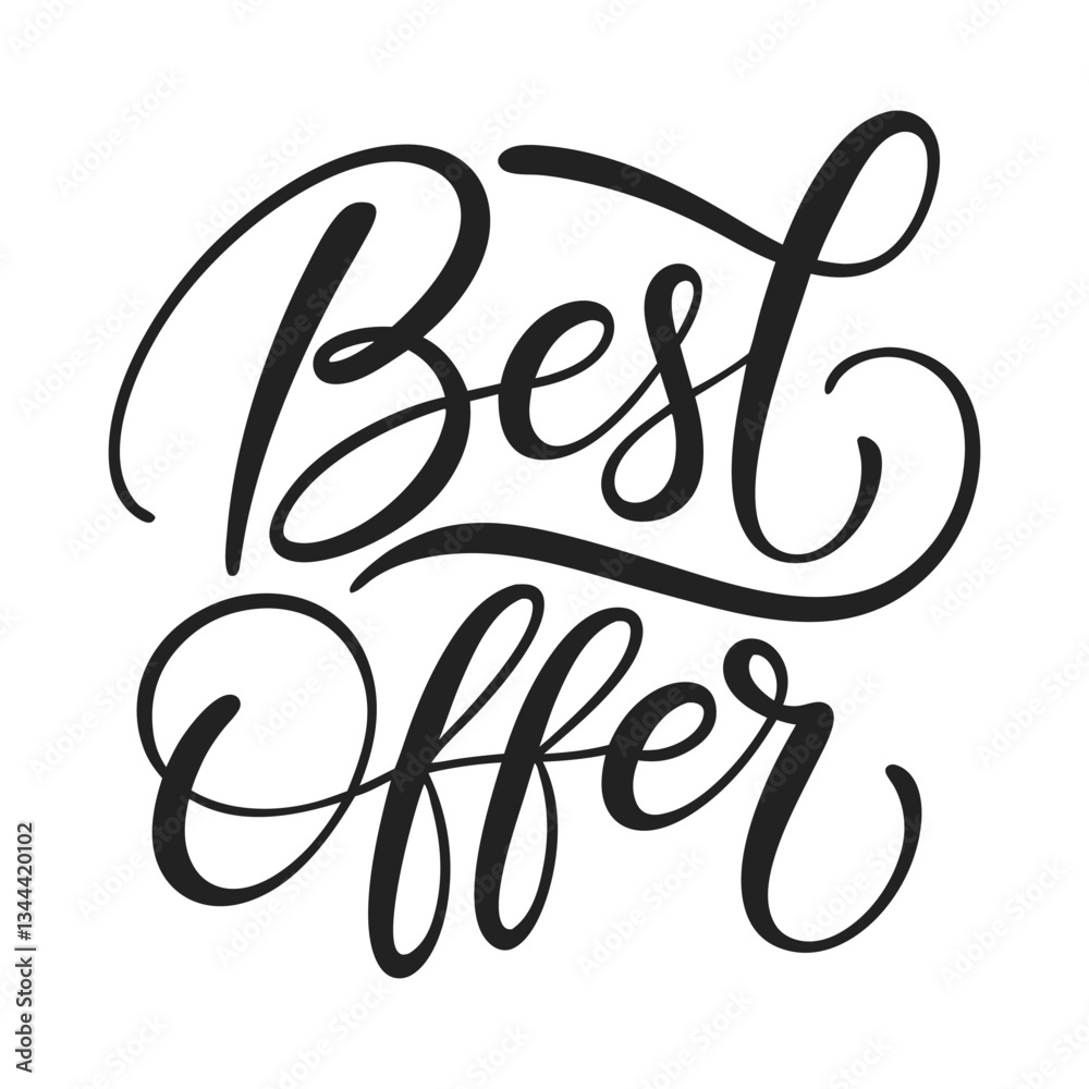 Best Offer Handwritten Calligraphy with Floral Elements Best Offer Handwritten Calligraphy with Floral Elements