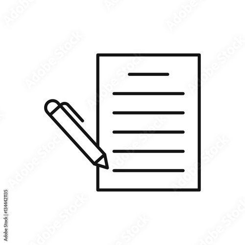 Registration paper icon isolated. simple vector icon on white background