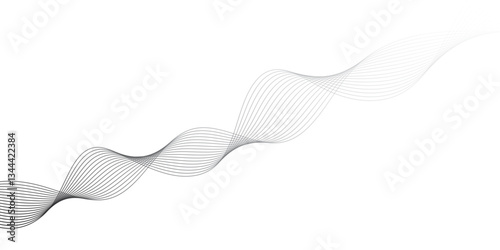 abstract Grey wave line background on white background.	