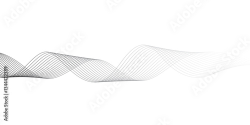 abstract Grey wave line background on white background.	