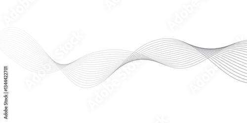 abstract Grey wave line background on white background.	