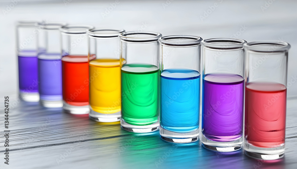 Spectrum of Vibrant Liquids in Glassware Creates a Mesmerizing Visual Array Spectrum of Vibrant Liquids in Glassware Creates a Mesmerizing Visual Array