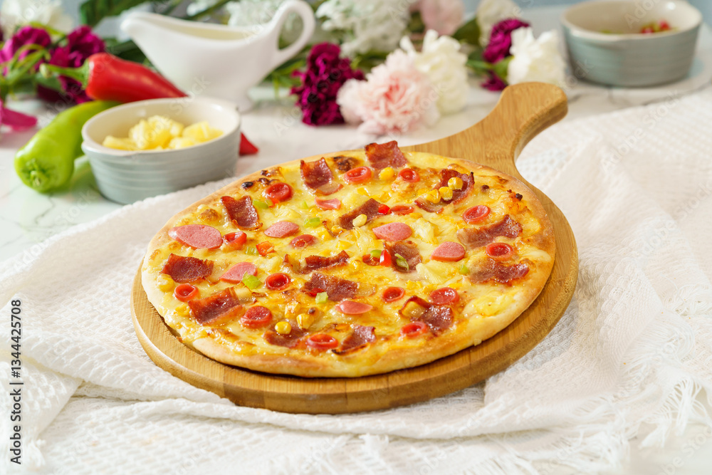 Pizza on a simple background Pizza on a simple background
