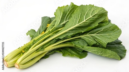 Choy Sum on White Background