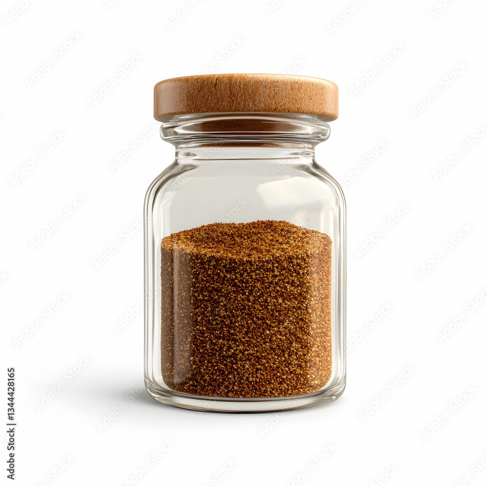 cinnamon powder in a glass jar isolated on white background cinnamon powder in a glass jar isolated on white background