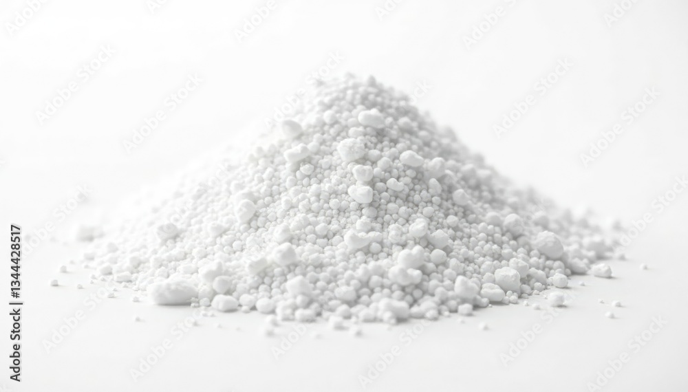 Fototapeta premium Pile of white granulated sugar on white background, clean background, sweet, cooking