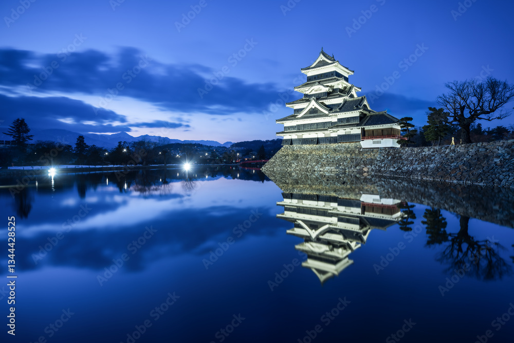 Matsumoto Castle at night, Nagano Prefecture, Japan Matsumoto Castle at night, Nagano Prefecture, Japan