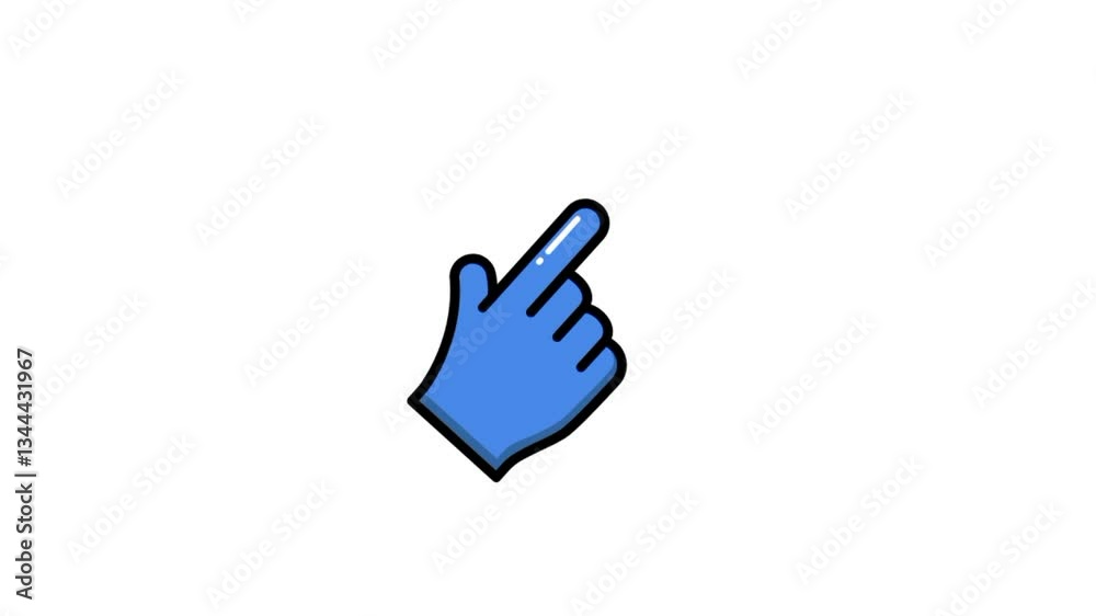 Mouse hand cursor icon. Cursor clicking 3d animation