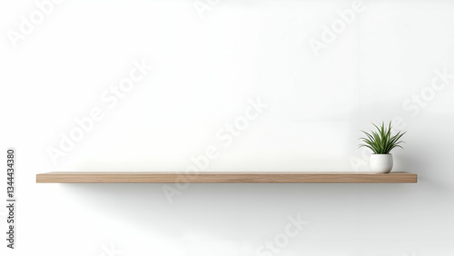 Simple modern shelf on light background