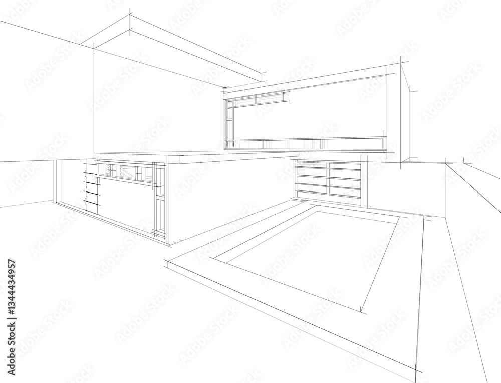 sketch of building 3d rendering sketch of building 3d rendering