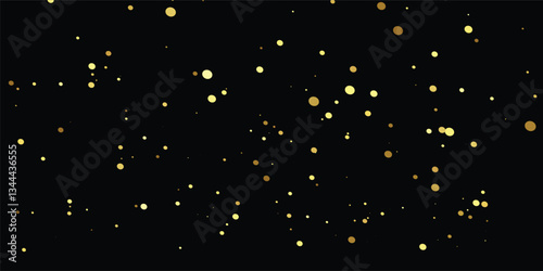 "Glamorous Golden Confetti Falling Against a Midnight Black Background: Sparkling Glitter Texture Perfect for Luxury Brochure Covers, New Year’s Eve Parties, and Wallpaper Designs"
