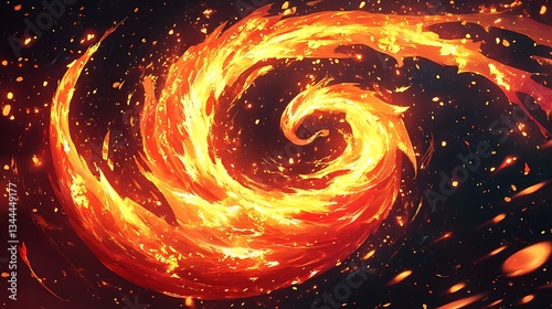 Swirling flames abstract background
