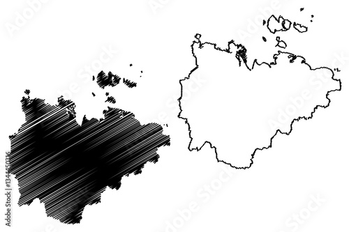 Sakha (Russia, Subjects of the Russian Federation, Republics of Russia) map vector illustration, scribble sketch Sakha (Yakutia) Republic map