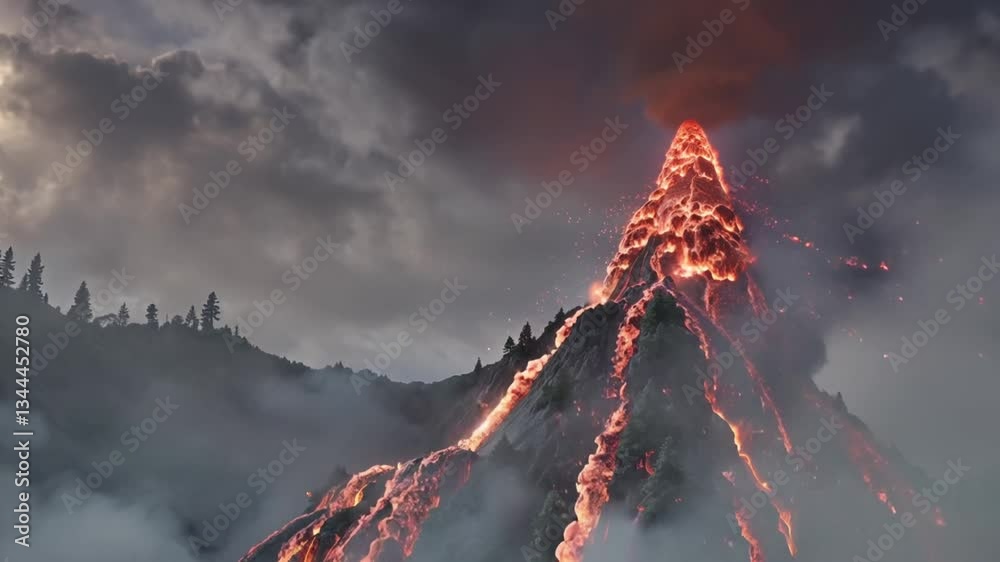 Volcanic Eruption: Witness the raw power of nature as a volcano erupts ...