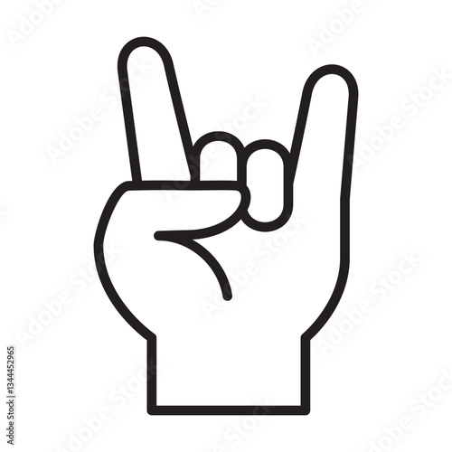 Bull hand icon. Horn finger sign. Finger bull hand icon gesture.