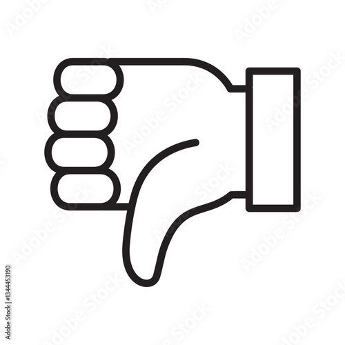 Thumb down icon. Dislike symbol. Hand thumb down sign