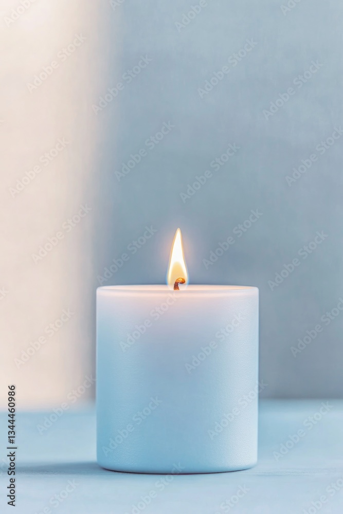 close-up of single lit candle in dimly lit room warm flame flickering gently against blurred soft background close-up of single lit candle in dimly lit room warm flame flickering gently against blurred soft background